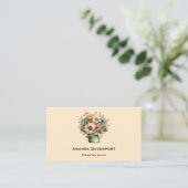 Carte De Visite Fleurs Fantaisistes dans un Pot de Fleurs Mignon f (Debout devant)
