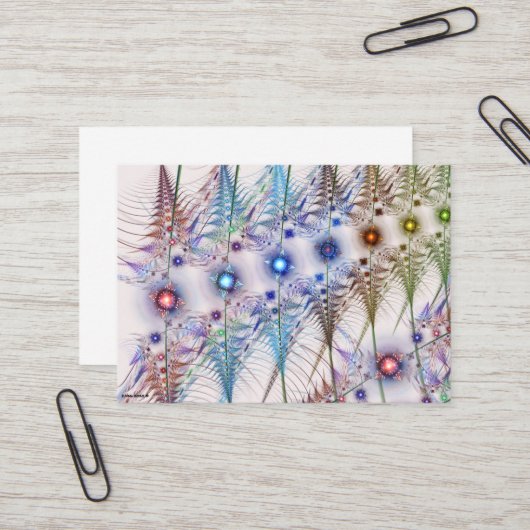 Carte De Visite Fleurs Ferns'N Abstraites (Devant/Arrière en situation)