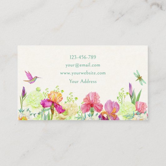 Carte De Visite Fleurs fleuries (Dos)