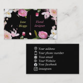 Carte De Visite Fleurs fleuristes Entreprise florale (Devant / Derrière)