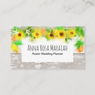 Carte De Visite Fleurs Fleurs Fleurs de soleil Lemon Rustique Vint