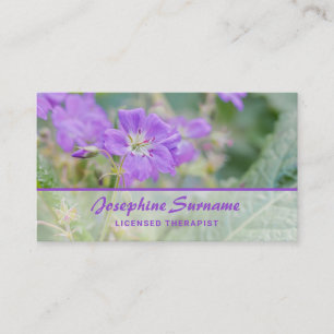 Carte De Visite Fleurs Fleurs sauvages Violet Photo Joli Thérapist