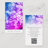 Carte De Visite *~* Fleurs Floral QR code Méditation Bouddha Ombre (Devant / Derrière)
