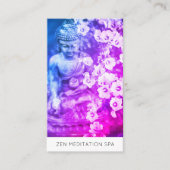 Carte De Visite *~* Fleurs Floral QR code Méditation Bouddha Ombre (Devant)