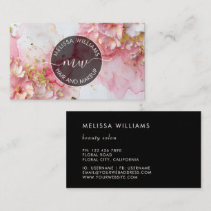 Carte De Visite Fleurs florales 3D aquarelle rose