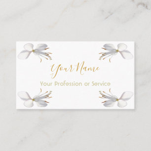 Carte De Visite Fleurs florales de lys sur l'orange et le blanc !