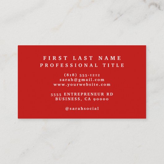 Carte De Visite Fleurs florales élégantes de roses rouges (Dos)