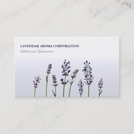 Carte De Visite Fleurs florales pourpres de Lavendar | en pastel (Devant)