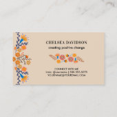 Carte De Visite Fleurs folkloriques Mexicaines Tan Terre (Dos)