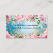 Carte De Visite Fleurs | Fond Élégant (Dos)