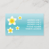 Carte De Visite Fleurs Frangipani Plumeria Bleues (Dos)