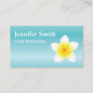 Carte De Visite Fleurs Frangipani Plumeria Bleues