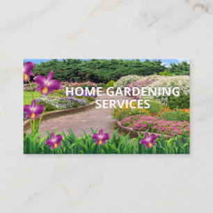 Carte De Visite Fleurs Gazon Jardin Aménagement paysager