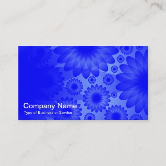 Carte De Visite Fleurs géométriques - Bleu (Devant)
