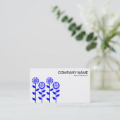 Carte De Visite Fleurs géométriques - Bleu (Debout devant)