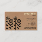 Carte De Visite Fleurs géométriques - boîte en carton Tex (Dos)