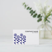 Carte De Visite Fleurs géométriques - Dp Navy sur blanc (Debout devant)