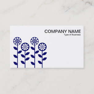 Carte De Visite Fleurs géométriques - Dp Navy sur blanc