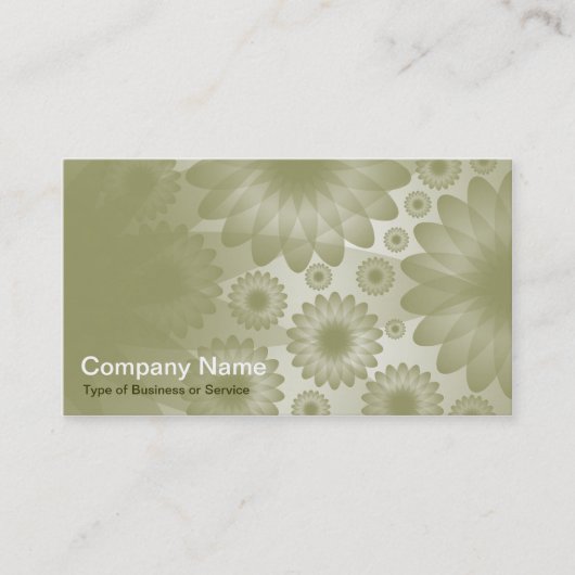 Carte De Visite Fleurs géométriques - Khaki avec gris (Devant)