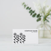 Carte De Visite Fleurs géométriques - Noir (Debout devant)