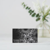 Carte De Visite Fleurs Géométriques - Noir et Gris (Debout devant)