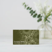 Carte De Visite Fleurs Géométriques - Olive Foncé avec Gris (Debout devant)