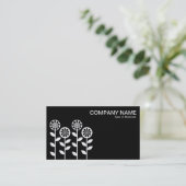 Carte De Visite Fleurs géométriques - (or) sur noir (Debout devant)