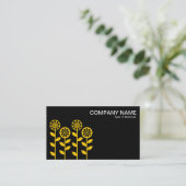 Carte De Visite Fleurs géométriques - orange et noir (Debout devant)
