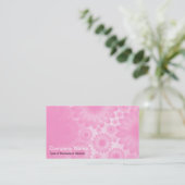 Carte De Visite Fleurs géométriques - rose avec gris (Debout devant)