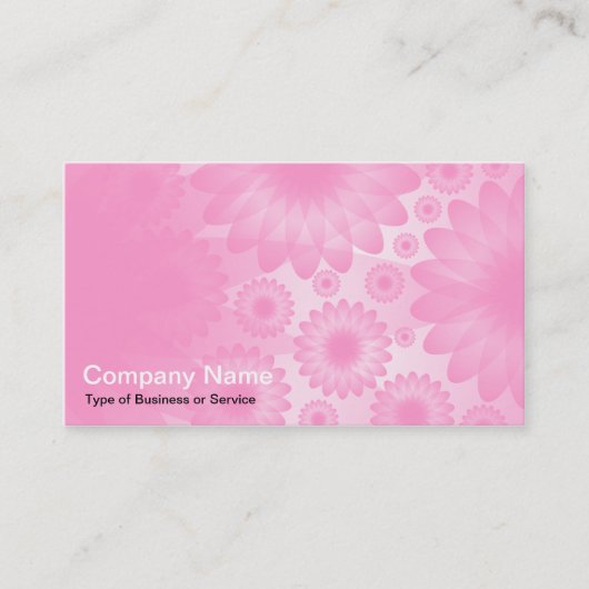 Carte De Visite Fleurs géométriques - rose avec gris (Devant)