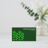 Carte De Visite Fleurs géométriques - Tons verts (Debout devant)