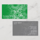 Carte De Visite Fleurs géométriques - Vert herbe avec gris (Devant / Derrière)