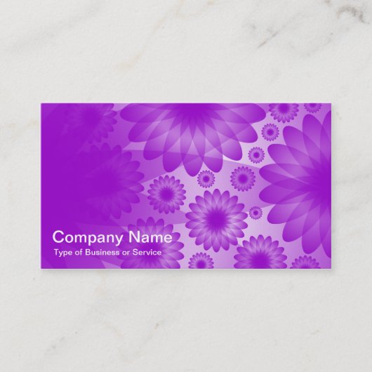 Carte De Visite Fleurs géométriques - violet avec gris (Devant)