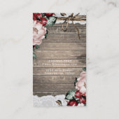 Carte De Visite Fleurs glamour bois rustique et dentelle pays élég (Dos)