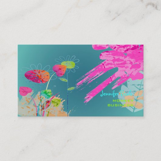 Carte De Visite Fleurs Grunge de PixDezines ♥♥♥♥ (Devant)
