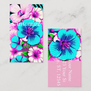 Carte De Visite Fleurs Hibiscus multicolores Thunder_Cove