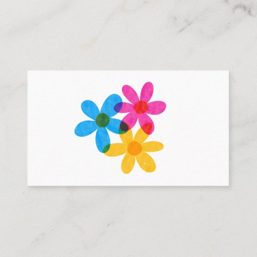 Carte De Visite Fleurs hippies brillantes et audacieuses Retro Flo (Dos)