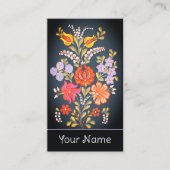 Carte De Visite fleurs hongroises - couleurs vives (Devant)