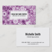 Carte De Visite Fleurs | Illustratif (violet) (Devant / Derrière)