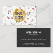 Carte De Visite Fleurs illustratives Éléments floraux (Devant / Derrière)