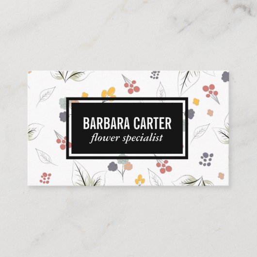 Carte De Visite Fleurs illustratives Éléments floraux (Devant)