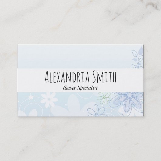 Carte De Visite Fleurs Illustres | Élégant (Devant)