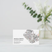 Carte De Visite Fleurs Jardins Élégantes Fleurs Botaniques (Debout devant)