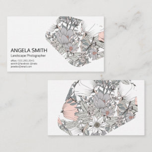 Carte De Visite Fleurs Jardins Élégantes Fleurs Botaniques