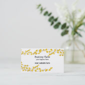 Carte De Visite Fleurs Jaune Doré (Debout devant)