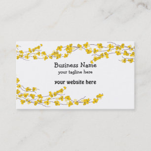 Carte De Visite Fleurs Jaune Doré