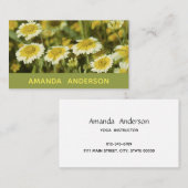 Carte De Visite Fleurs jaunes (Devant / Derrière)