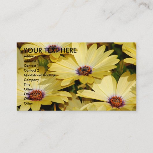 Carte De Visite Fleurs jaunes (Devant)
