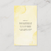 Carte De Visite Fleurs Jaunes Bleu Duché Elégant Aquarelle (Dos)