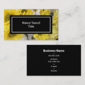 Carte De Visite Fleurs Jaunes Et Blanches Chic (Devant / Derrière)